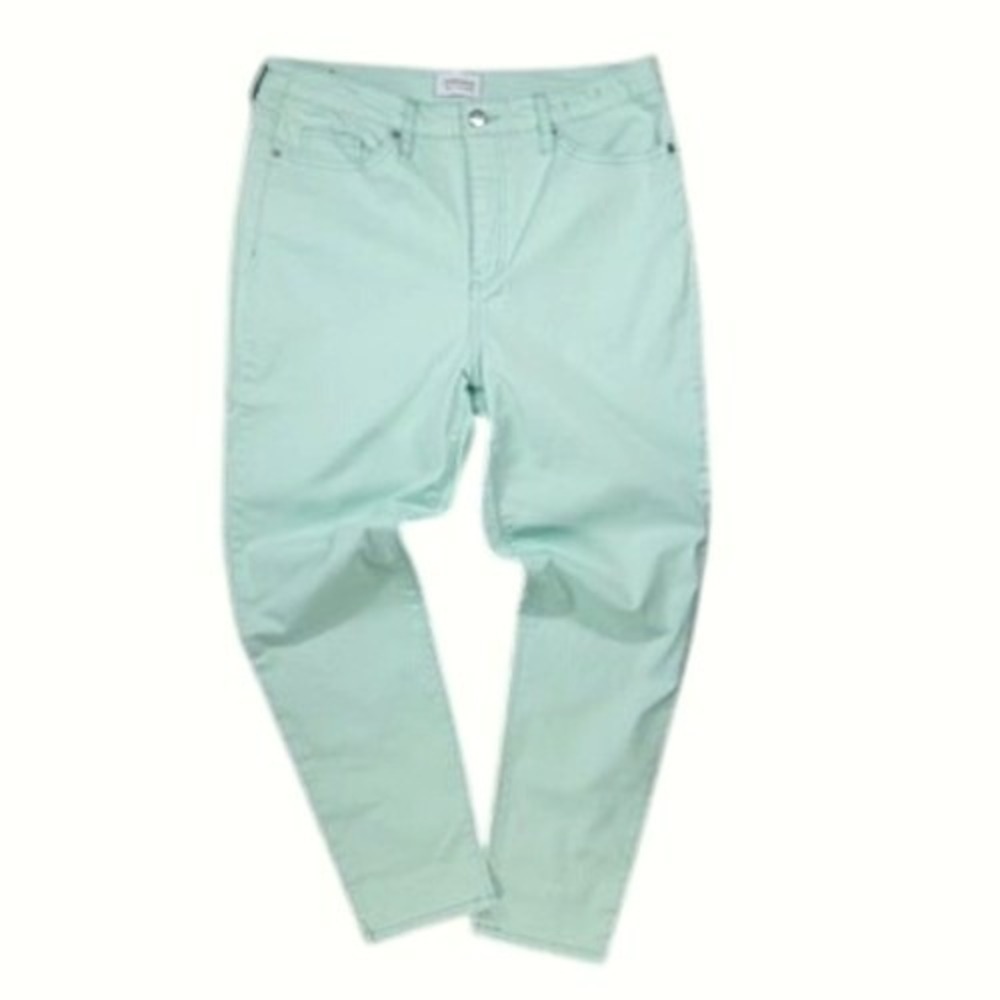High Rise Skinny Coastal Grandma Jeans Womens 12R Mint Green Denim Preppy Summer